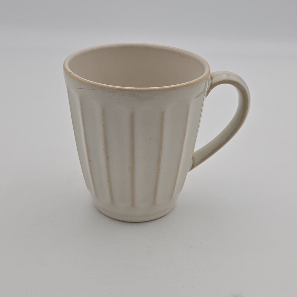 Sango Bistro Cream Coffee Mug Fluted Stoneware Discontinued Replacement